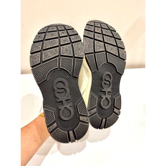 Jimmy Choo Leather and Neoprene Raine Choo Logo Platform Sneakers White EU 37.5 - Picture 8 of 8